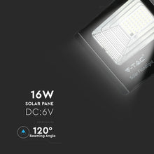 Carica l&#39;immagine nel visualizzatore di Gallery, V-TAC FARO LED 16W A BATTERIA CON PANNELLO SOLARE E TELECOMANDO
