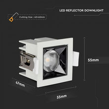 Carica l&#39;immagine nel visualizzatore di Gallery, V-TAC FARETTO LED SMD 4W DA INCASSO QUADRATO 12° CRI≥90 CHIP SAMSUNG

