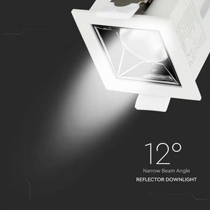V-TAC FARETTO LED SMD 4W DA INCASSO QUADRATO 12° CRI≥90 CHIP SAMSUNG