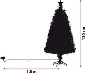 Albero fibre ottiche 130 cm, led bianco caldo e RGB
