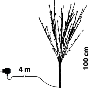 Ramo bianco, h. 100 cm, led bianco