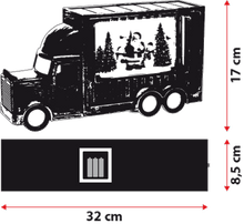 Carica l&#39;immagine nel visualizzatore di Gallery, Lanterna natalizia a batteria rosso antico Cola Truck con nevicata glitter
