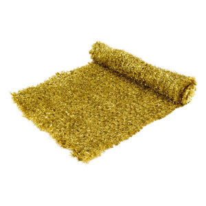 Carpet di finto pino oro metallico professionale h. 1 x 5m, maglia 5 x 5 cm, uso interno
