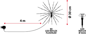 TWIGball argento, h. 30 cm, 80 led bianco , cavo bianco
