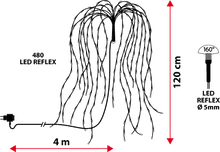 Carica l&#39;immagine nel visualizzatore di Gallery, Ramo di salice luminoso bianco, 480 led bianco caldo
