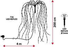 Carica l&#39;immagine nel visualizzatore di Gallery, Ramo di salice luminoso argento, 736 led bianco caldo o freddo
