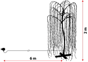 Albero luminoso salice piangente, 1024 led bianco caldo o freddo