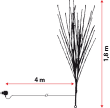 Carica l&#39;immagine nel visualizzatore di Gallery, Ramo decorativo marrone h 180 cm, microled bianco caldo
