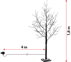 Albero marrone h 180 cm, 600 microled bianco caldo