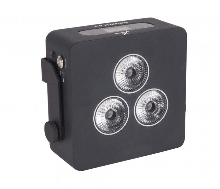 Sagitter battery led floorbat 3 x 12 w led rgbwaauv/fc irc wireless