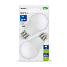 Carica l&#39;immagine nel visualizzatore di Gallery, V-TAC DUO PACK CONFEZIONE 2 LAMPADINE LED E27 9W BULB A60 3STEP COLOR CHANGING
