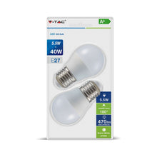 Carica l&#39;immagine nel visualizzatore di Gallery, V-TAC LAMPADINA LED E27 5,5W MINIGLOBO G45 CRI ≥95
