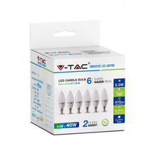 Carica l&#39;immagine nel visualizzatore di Gallery, V-TAC  CONFEZIONE 6 LAMPADINE LED E14 5,5W CANDELA
